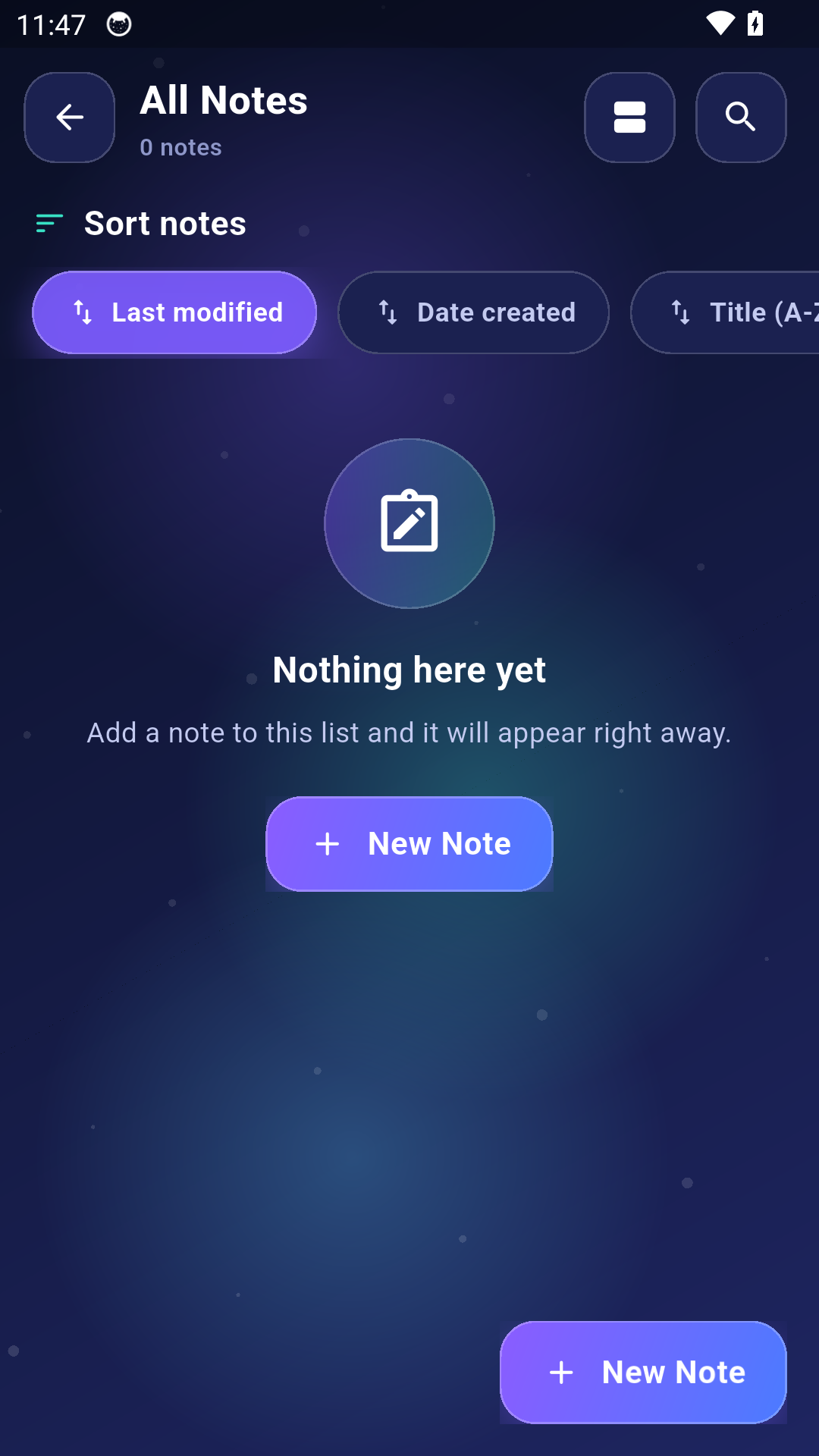 Whiteboard Notes all notes screen
